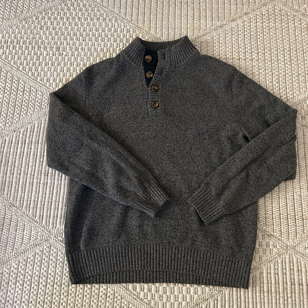 Izod Men's Charcoal Zip Up Sweater